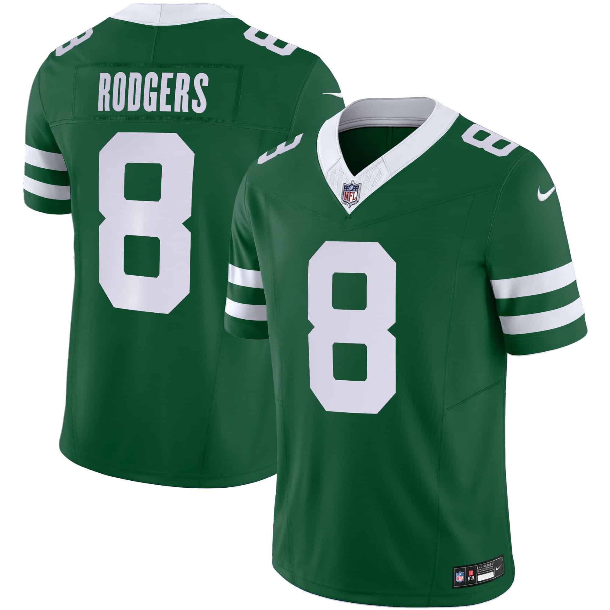 Men New York Jets #8 Rodgers Green 2024 Nike Limited NFL Jersey